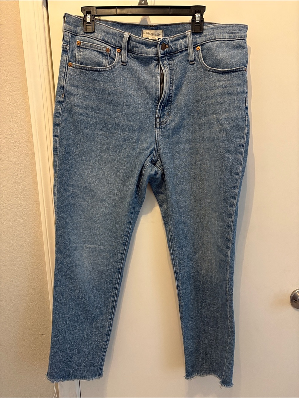 Madewell Perfect Vintage Jean Light Blue Women’s High-Rise Frayed Cropped 32x27